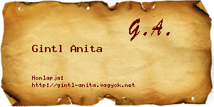 Gintl Anita névjegykártya